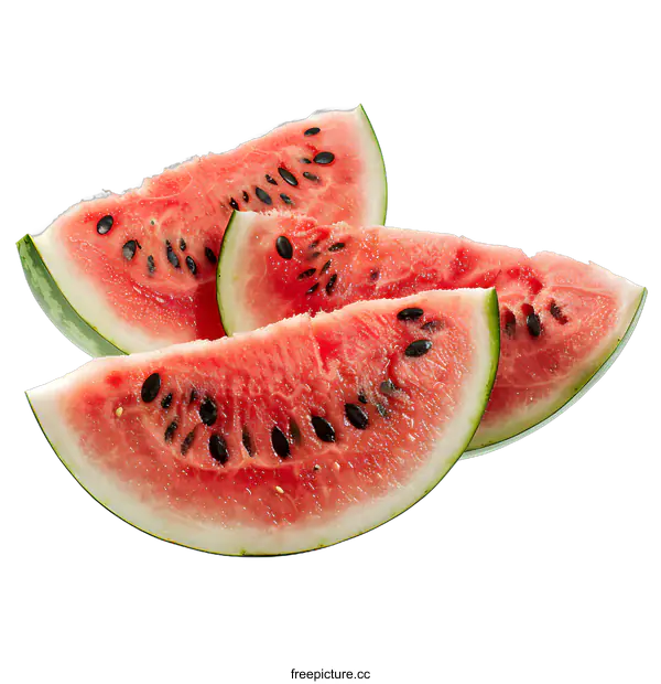 [Transparent Background PNG]Slices of Watermelon on White Background