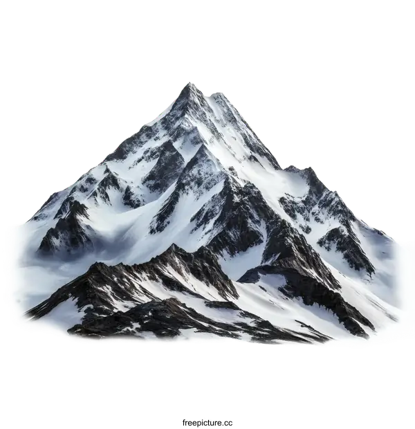 [Transparent Background PNG]Majestic Snow-Covered Mountain Range