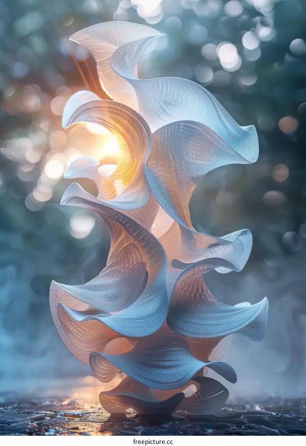 Abstract Sculptural Design with Soft Lighting