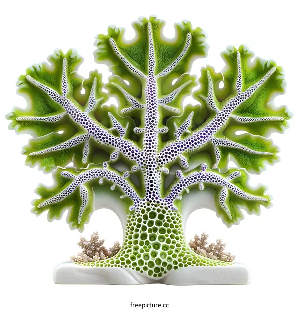 Intricate Coral Sculpture on White Background