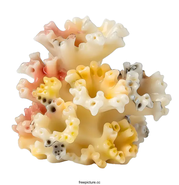 [Transparent Background PNG]An image of a white and pink coral