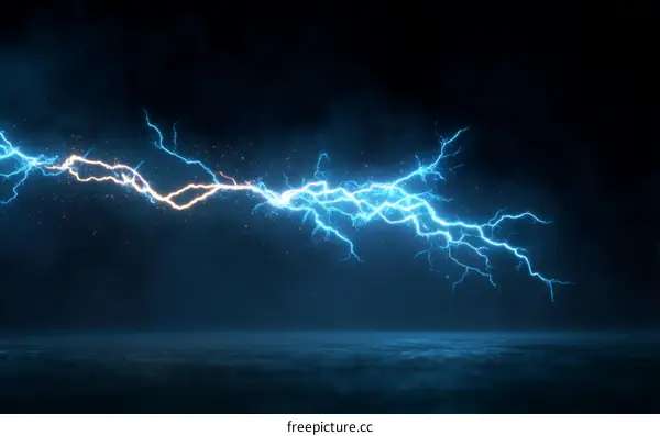 Abstract Lightning Striking the Dark