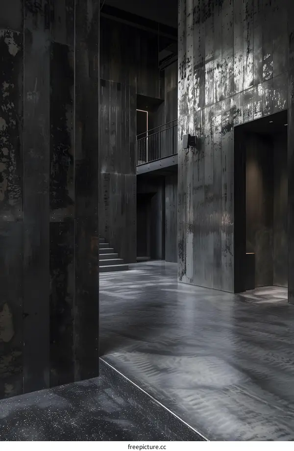 Modern Industrial Interior Design with Metal Walls