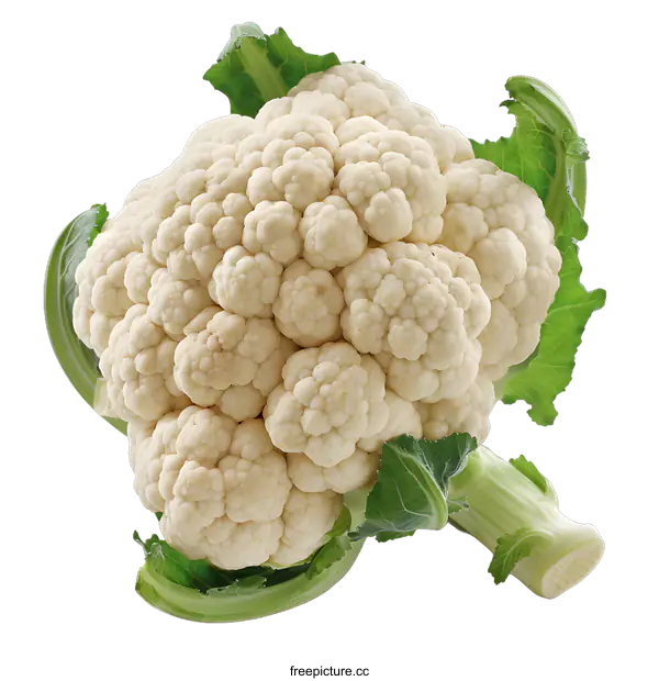 [Transparent Background PNG]Fresh White Cauliflower Isolated on White Background