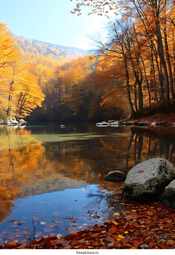 Autumn Forest Lake Reflection