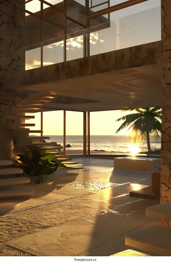 Modern Interior Design with Ocean View