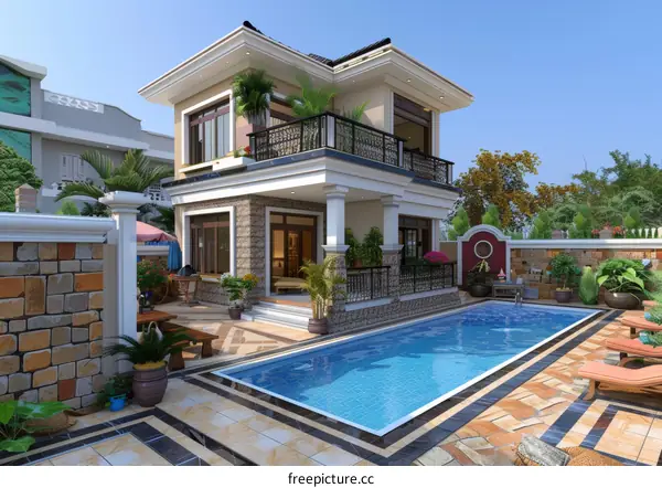 Modern Exterior Villa with Private Pool