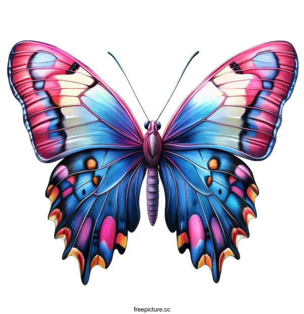 [Transparent Background PNG]Colorful Butterfly Illustration