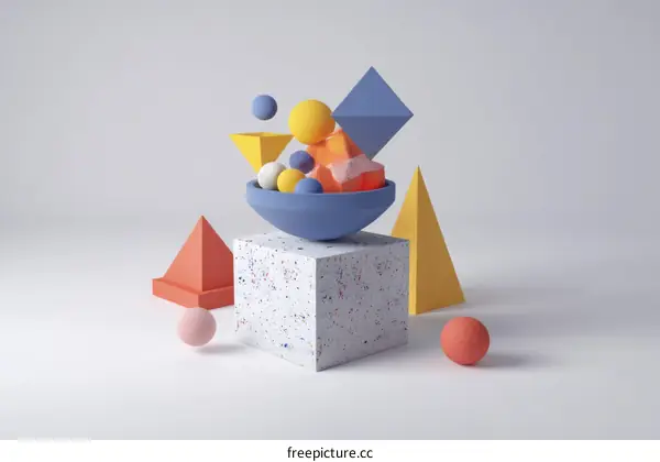 Abstract Geometric Shapes Composition