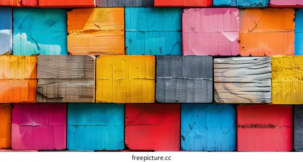 Colorful wooden blocks background