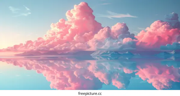 Pink Skies Over a Calm Lake