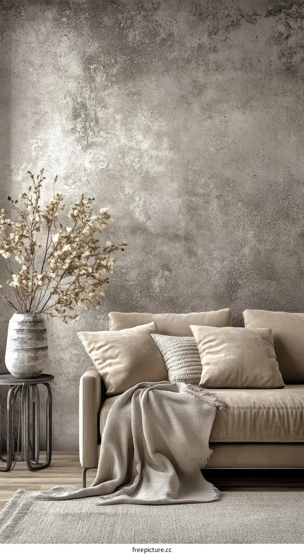 Modern Beige Sofa Living Room Interior Design