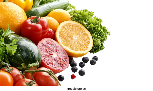 [Transparent Background PNG]Colorful Fresh Fruits and Vegetables