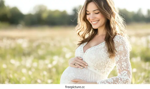 Pregnant Woman in a Field