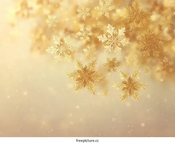 Golden Snowflake Background Illustration