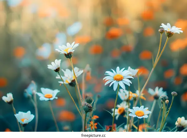 White Daisies in a Field of Green