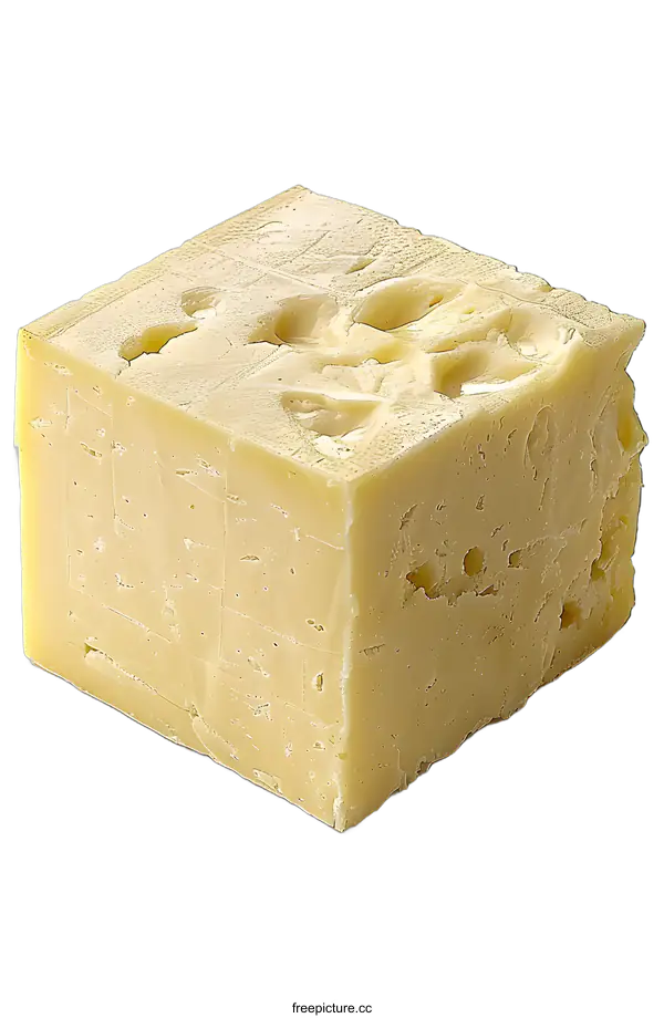 [Transparent Background PNG]Block of cheese on white background