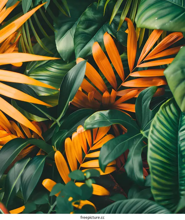 Tropical Leaves Background Pattern