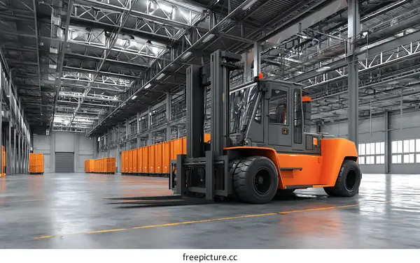 Warehouse Forklift in Industrial Facility