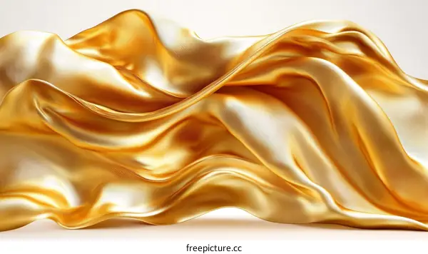 Golden Silk Fabric Abstract Design