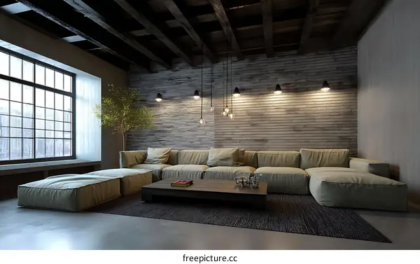 Industrial Style Living Room Interior Design