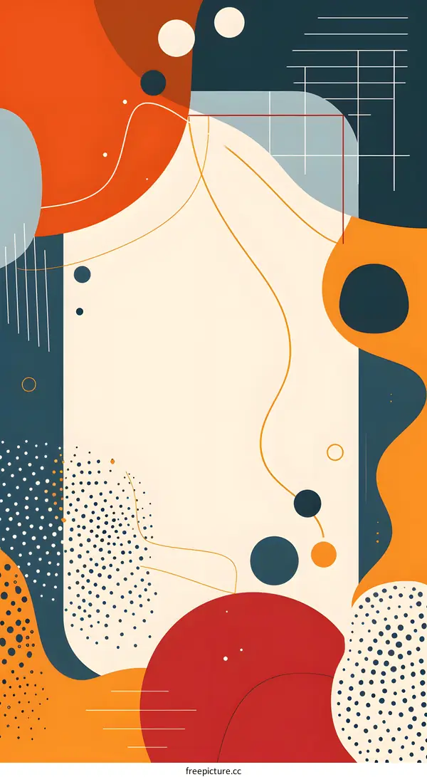 Abstract Geometric Shapes Background with Lines and Dots