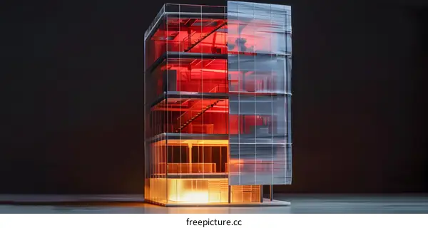 Modern Glass Building Architecture Model