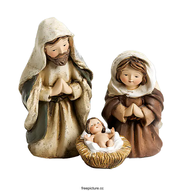[Transparent Background PNG]Nativity Scene Ceramic Figurines Christmas Decor