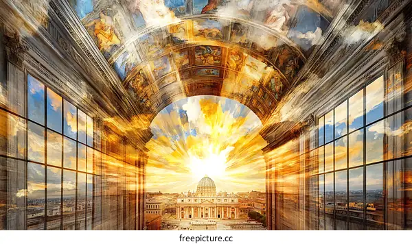 St Peters Basilica Through a Window in Rome Italy