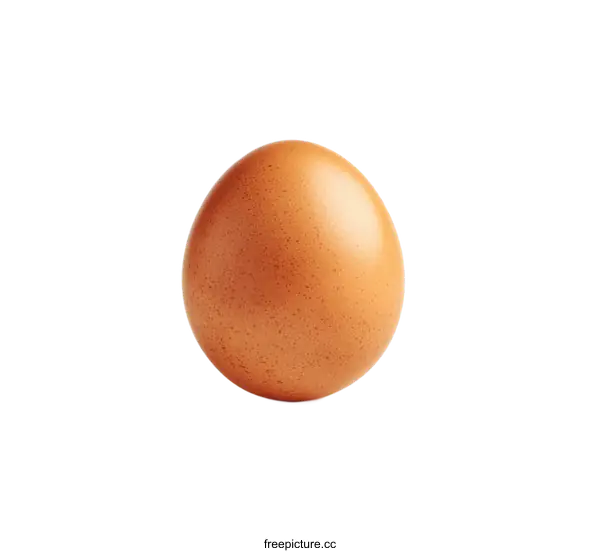 [Transparent Background PNG]Single Brown Egg on White Background