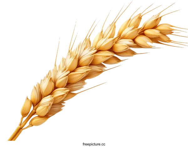 [Transparent Background PNG]Close-up of Wheat Ear on White Background