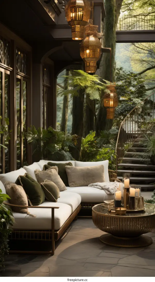 Modern luxury house interior design with natural elements