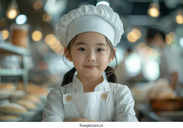 Little girl in chef uniform