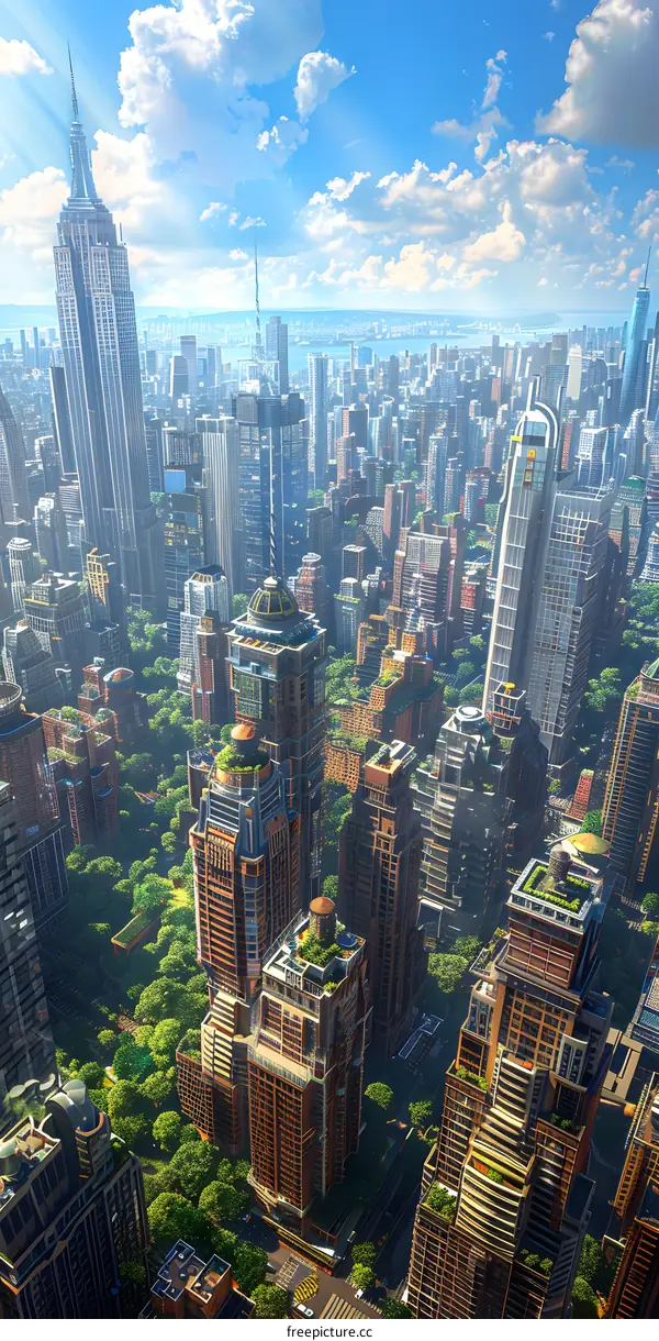 Aerial view of Central Park in Manhattan, New York City