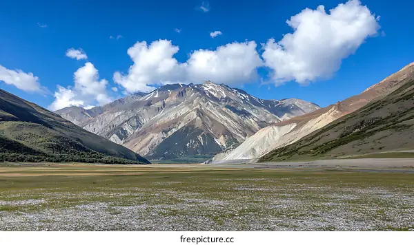 Majestic Mountain Valley Landscape Under a Clear Sky
