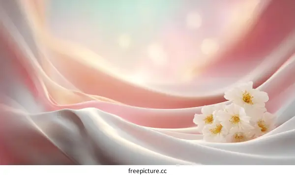 Soft Silk Fabric with Delicate Flowers