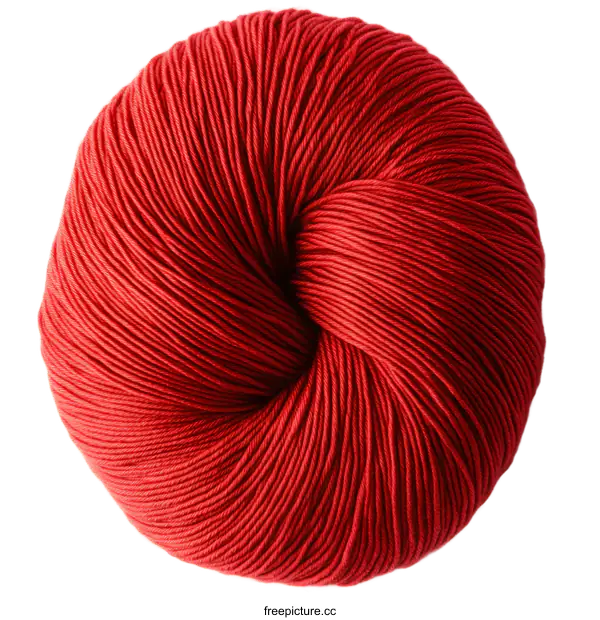 [Transparent Background PNG]Ball of Deep Red Yarn for Knitting