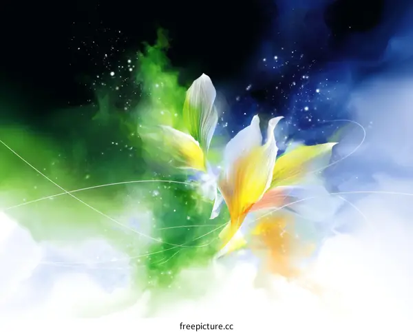 Abstract Floral Illustration with Soft Colors