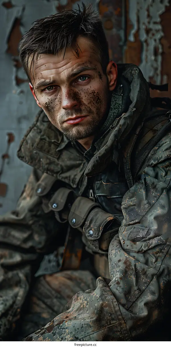 Portrait of a male soldier