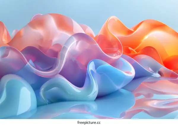 Abstract Fluid Forms in Vibrant Colors