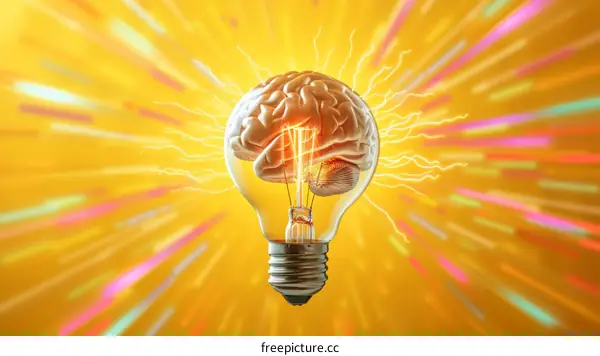 Light Bulb with a Human Brain Inside