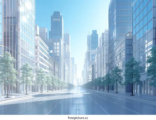 Cityscape with Modern Skyscrapers