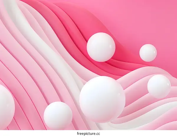Abstract Pink and White 3D Sphere Background