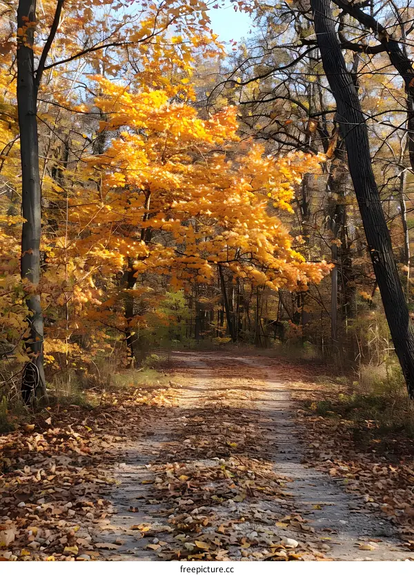 Fall forest path