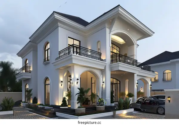 Luxury Mansion Exterior Design Illustration