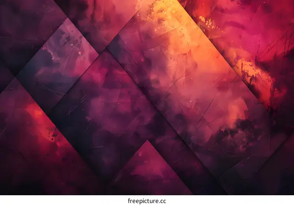 Abstract Geometric Background with Diagonal Lines and Red and Orange Colors