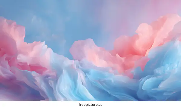 Abstract Colorful Cloud-Like Paint Blending