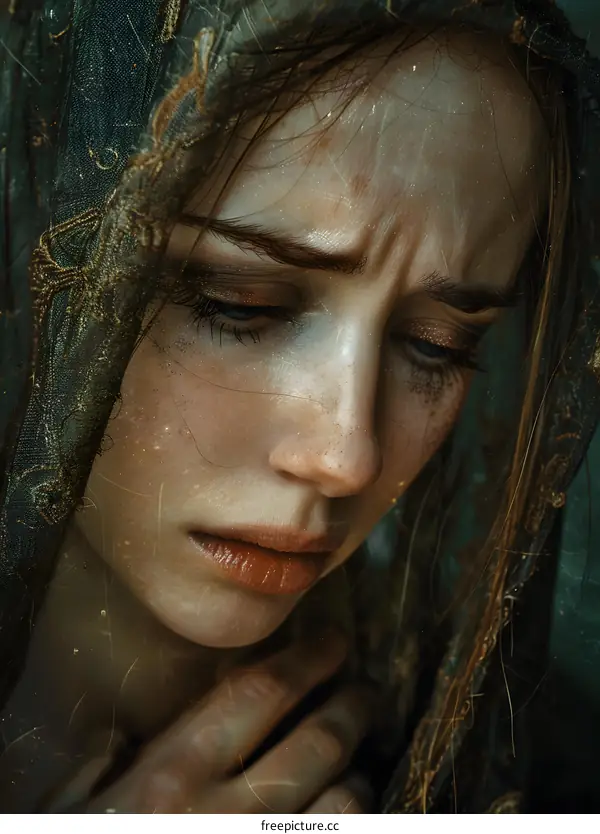 portrait of a crying woman
