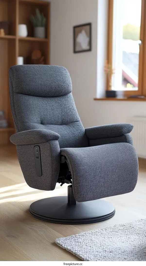 Modern Grey Recliner Chair in a Cozy Living Room
