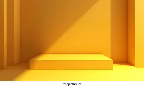 Empty Yellow Display Podium Studio Scene